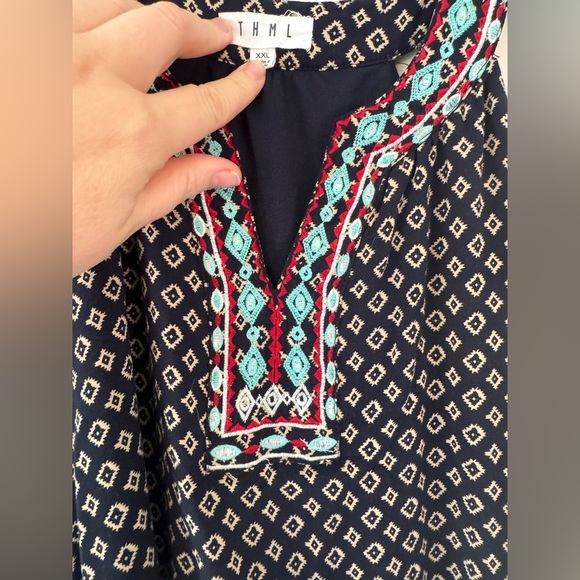 Anthropologie THML Faye Sleeveless Embroidered Dress - Picture 3 of 7